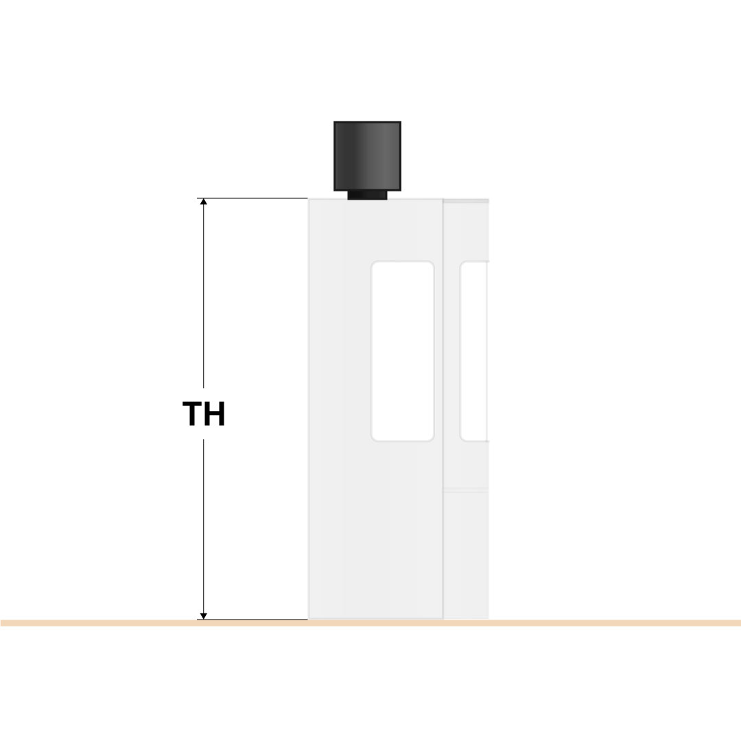 Illustration of standard pipe dimension 150 mm later mounted